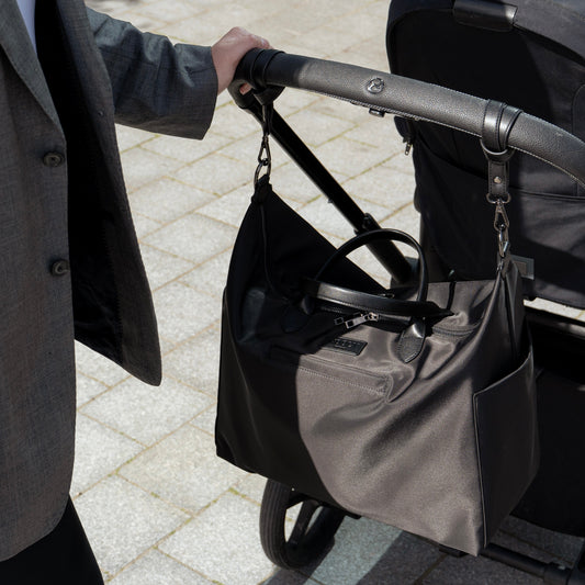 Torba na pieluchy - nylonowa, czarna